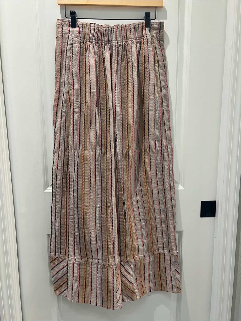 Free People Days End Striped Linen Pants. Size XS. Color is "Neutral Combo".